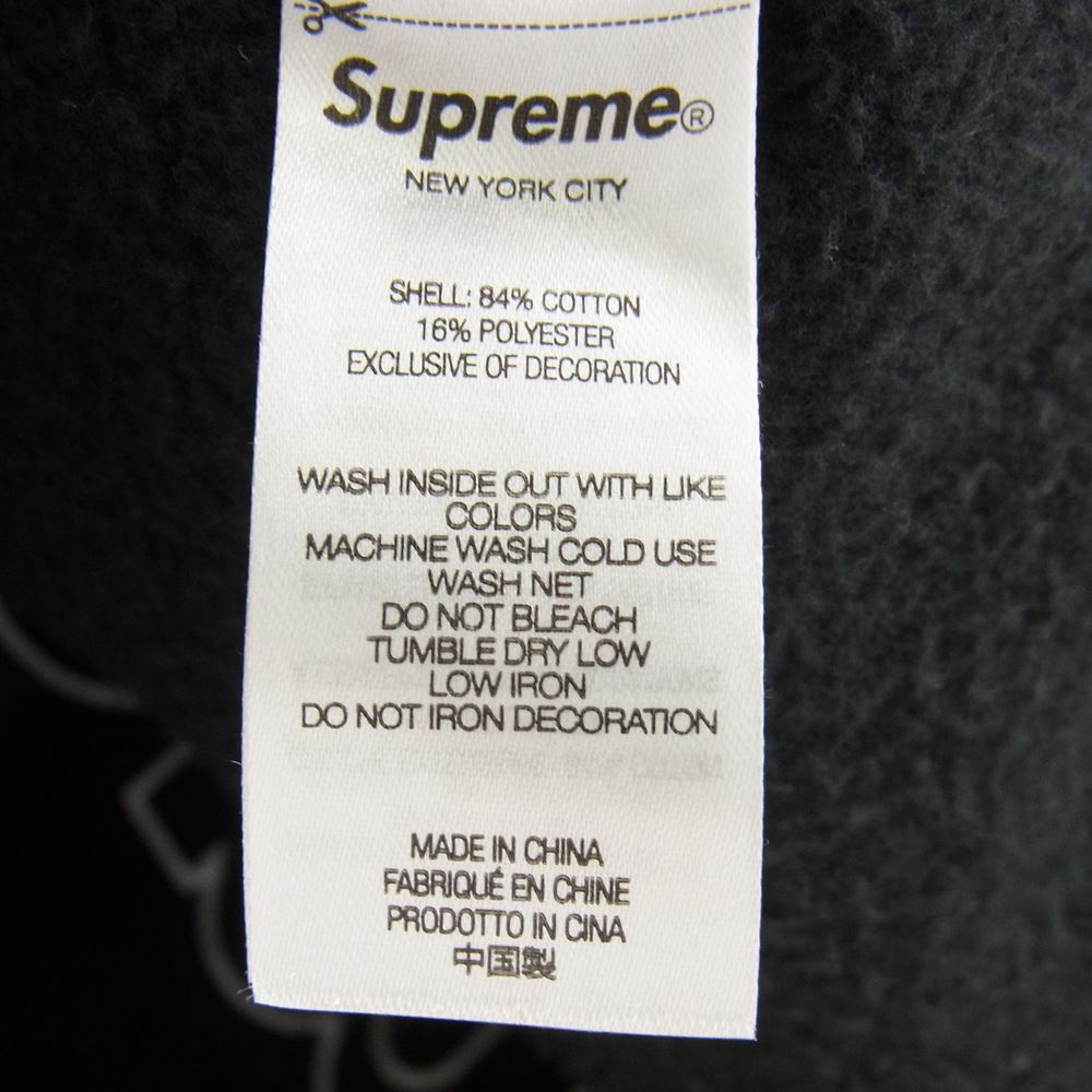 Supreme シュプリーム 23SS Satin Applique Hooded Sweatshirt サテン アップリケ フーディー スウェットシャツ ブラック系 L【美品】【中古】