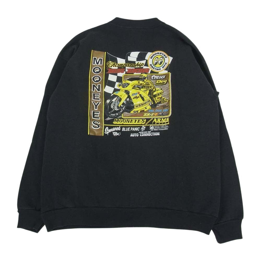 ムーンアイズ ヴィンテージ 90s USA製 プリント スウェット ダークグレー系 L【中古】
