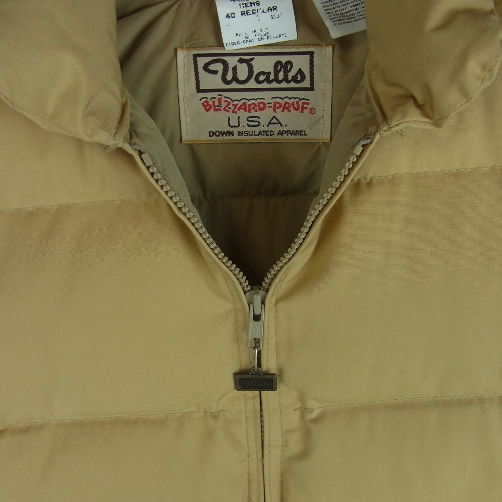 ウォールズ ヴィンテージ 80s USA製 BLIZZARD PRUF フルジップ 中綿入り ジャケット ベージュ系 40 REGULAR【中古】
