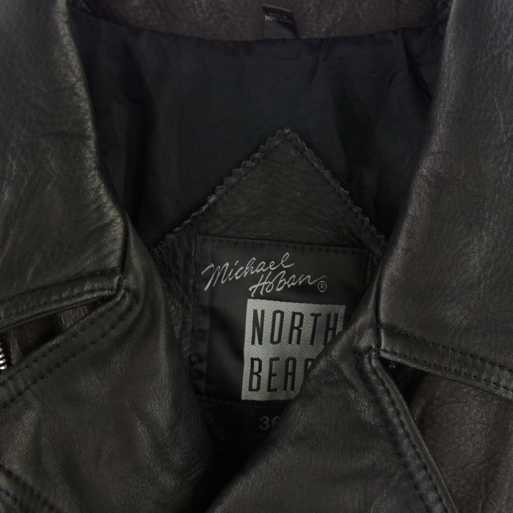 ノースビーチ ririジップ オールド レザー ライダース ジャケット ブラック系 36【中古】