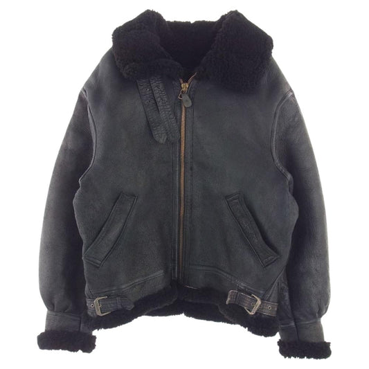 AVIREX アヴィレックス USA製 B-3 ムートン フライト ジャケット ブラック系 38【中古】