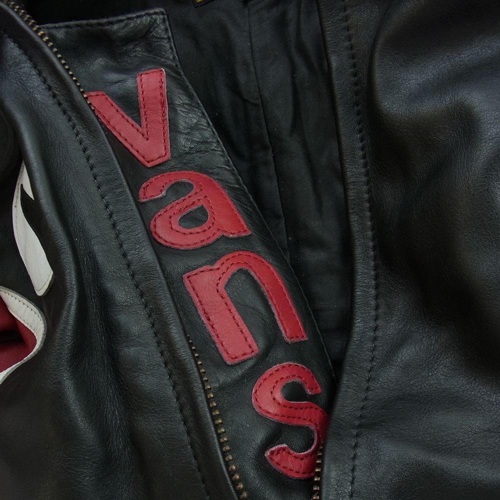 VANSON バンソン USA製 ショート シングル ライダース ジャケット ブラック系 36【中古】