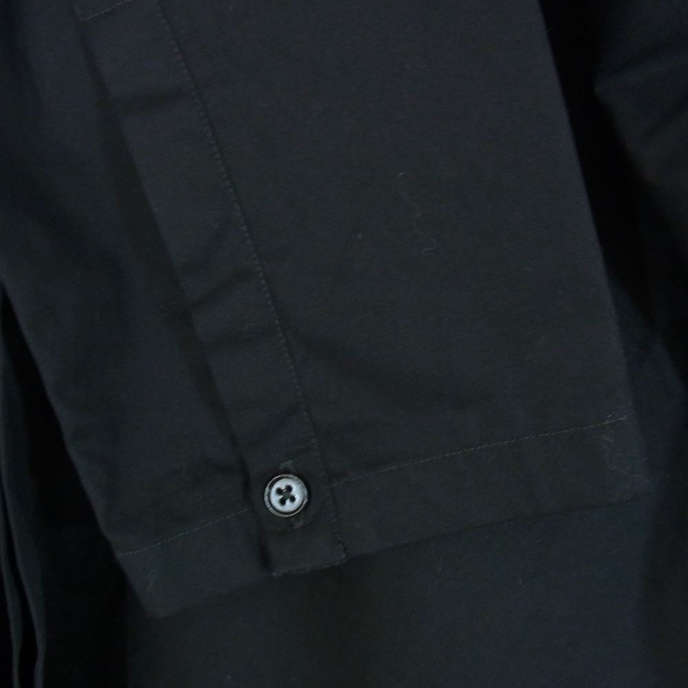 JIL SANDER ジルサンダー JSMS740127 国内正規品 ノーカラー コットン オーバー シャ??ツ  ブラック系 38【中古】
