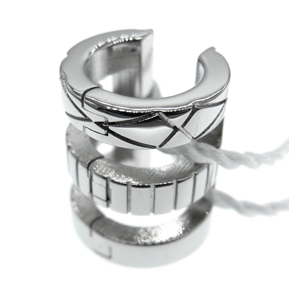 MAISON MARGIELA メゾンマルジェラ SM0VG0014 エングレーブド フープ イヤリング ピアス シルバー シルバー系【美品】【中古】