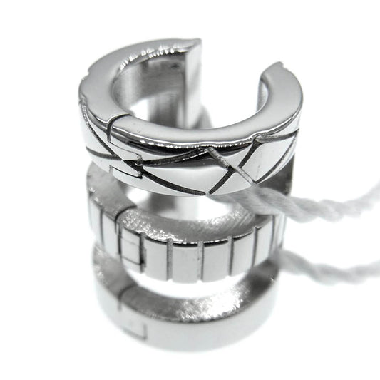 MAISON MARGIELA メゾンマルジェラ SM0VG0014 エングレーブド フープ イヤリング ピアス シルバー シルバー系【美品】【中古】