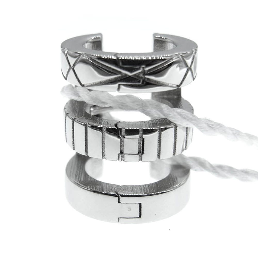 MAISON MARGIELA メゾンマルジェラ SM0VG0014 エングレーブド フープ イヤリング ピアス シルバー シルバー系【美品】【中古】