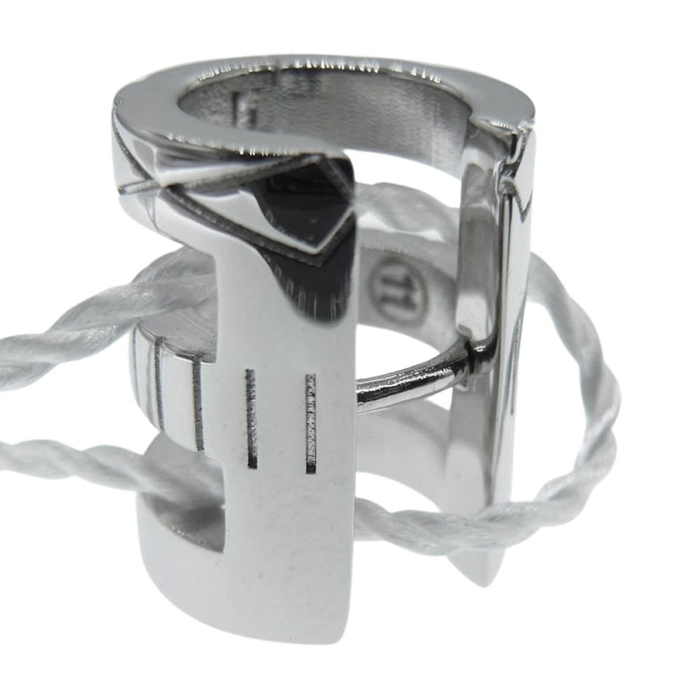 MAISON MARGIELA メゾンマルジェラ SM0VG0014 エングレーブド フープ イヤリング ピアス シルバー シルバー系【美品】【中古】