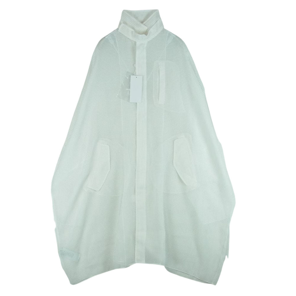 MAISON MARGIELA メゾンマルジェラ 20SS S51AH0141 1ライン スタンドカラー オーバーサイズ シースルー ロング コート ホワイト系 XS【中古】