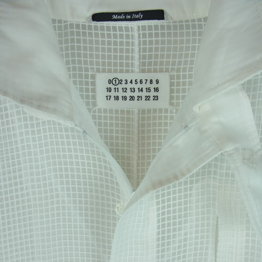 MAISON MARGIELA メゾンマルジェラ 20SS S51AH0141 1ライン スタンドカラー オーバーサイズ シースルー ロング コート ホワイト系 XS【中古】