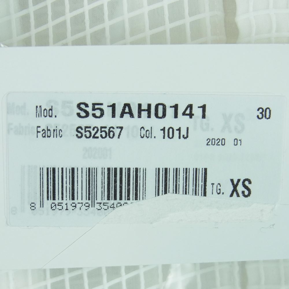 MAISON MARGIELA メゾンマルジェラ 20SS S51AH0141 1ライン スタンドカラー オーバーサイズ シースルー ロング コート ホワイト系 XS【中古】