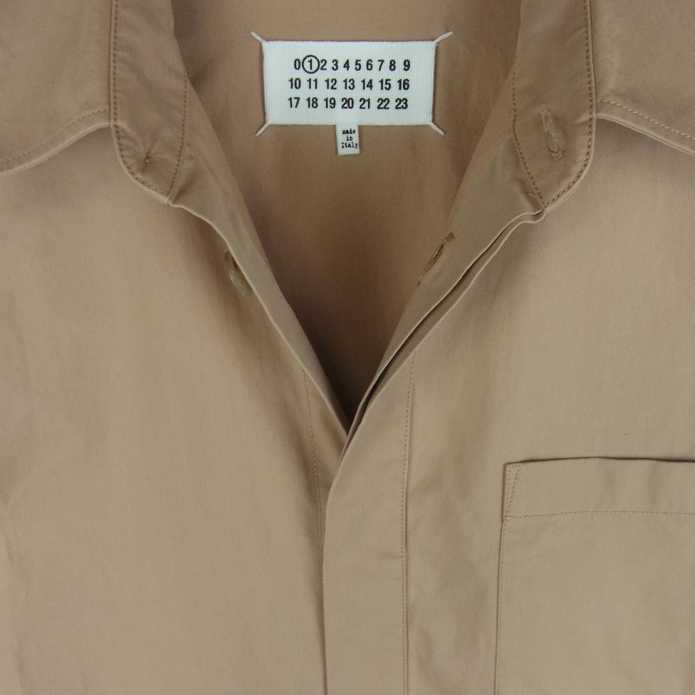 MAISON MARGIELA メゾンマルジェラ 20SS S51FP0081 1ライン コットン ジャンプスーツ 比翼 オールインワン ショートパンツ 長袖 ベージュ系 40【中古】