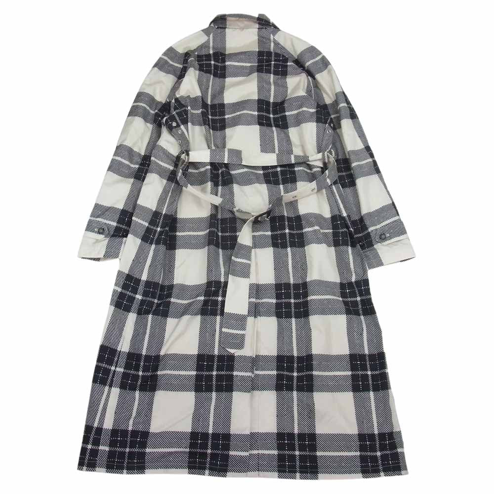 MARNI マルニ TUMU0062U0 チェック ステンカラー ロング コート ブラック系 ホワイト系 46【美品】【中古】