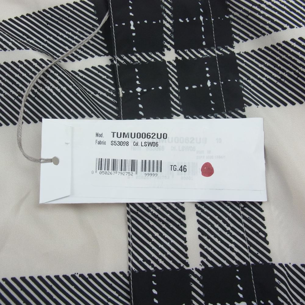 MARNI マルニ TUMU0062U0 チェック ステンカラー ロング コート ブラック系 ホワイト系 46【美品】【中古】