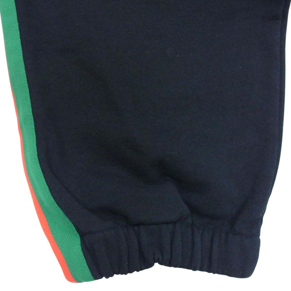 GUCCI グッチ × THE NORTH FACE ノースフェイス 21SS 657490 ウェブ プリント ストライプ ジョギング パンツ  ブラック系 L【新古品】【未使用】【中古】