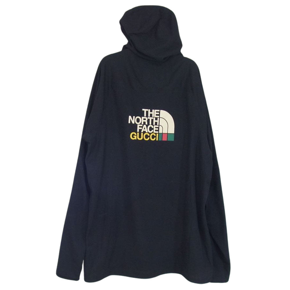 GUCCI グッチ × THE NORTH FACE ノースフェイス 663909 ロゴ ハーフジップ プルオーバーパーカー ブラック系 M【新古品】【未使用】【中古】