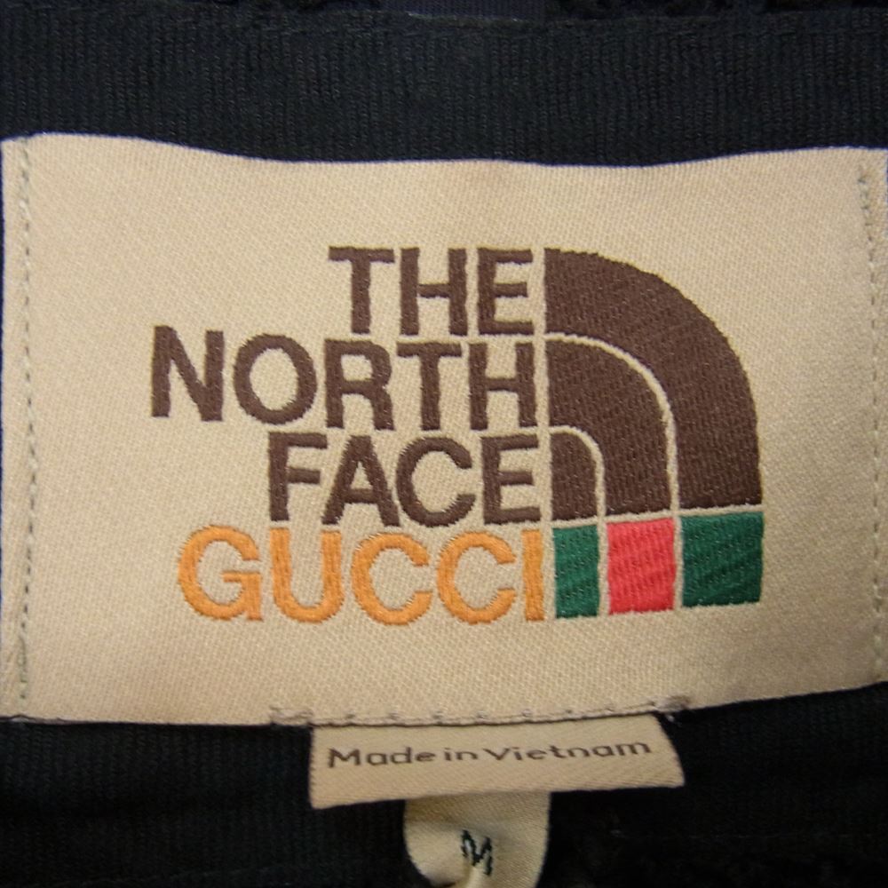 GUCCI グッチ × THE NORTH FACE ノースフェイス 663909 ロゴ ハーフジップ プルオーバーパーカー ブラック系 M【新古品】【未使用】【中古】