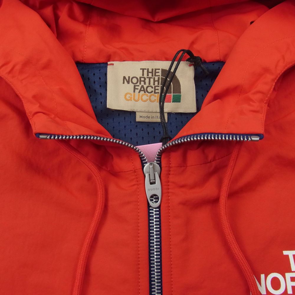 GUCCI グッチ × THE NORTH FACE ノースフェイス 21AW 671462 ナイロン スウェット 切替 ジップ ジャケット レッド系 パープル系 M【新古品】【未使用】【中古】