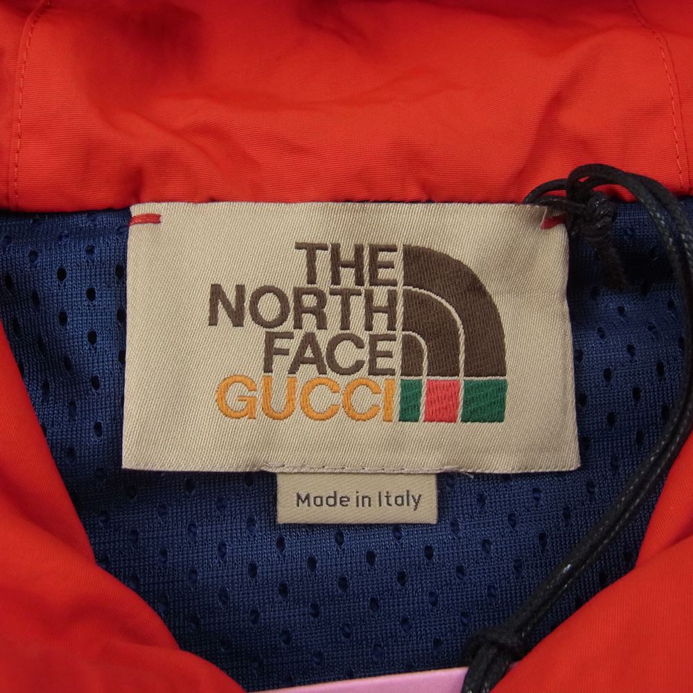 GUCCI グッチ × THE NORTH FACE ノースフェイス 21AW 671462 ナイロン スウェット 切替 ジップ ジャケット レッド系 パープル系 M【新古品】【未使用】【中古】