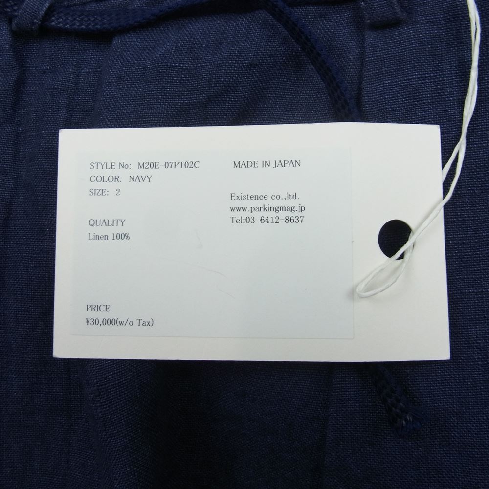 marka マーカ 20SS M20E-07PT02C TUCK WIDE LINEN PANTS 紐ベルト タック ワイド リネン パンツ ネイビー系【中古】