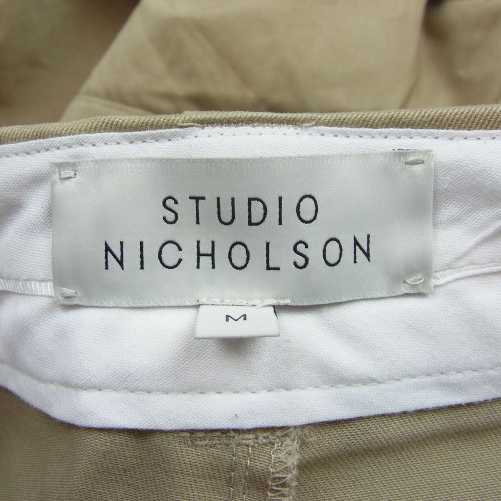 スタジオニコルソン タックワイドパンツ チノパン バギーパンツ ベージュ系 M【中古】