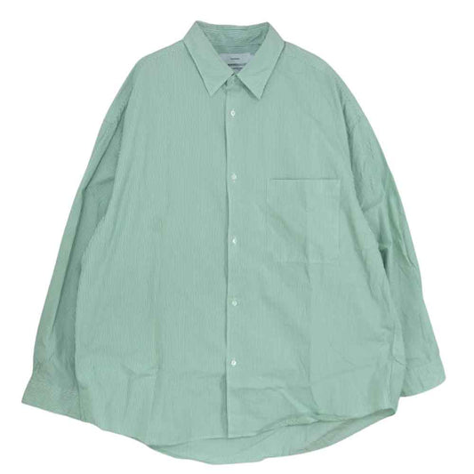 GRAPHPAPER グラフペーパー 22AW GM224-50021 Thomas Mason for GP L/S Oversized Regular Collar Shirt ホワイト系 グリーン系 F【中古】