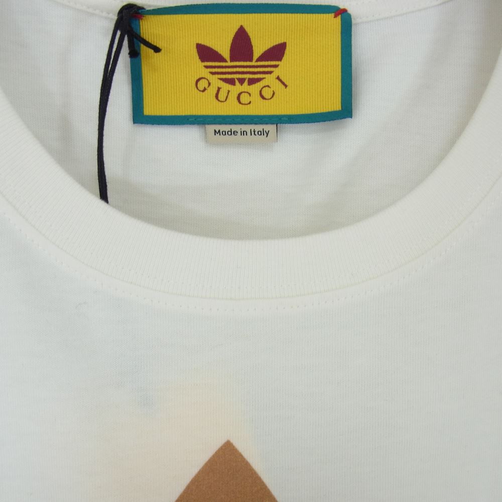 GUCCI グッチ 23SS 548334 XJE7A × adidas アディダス コットンジャージー 半袖 Tシャツ ホワイト系 M【新古品】【未使用】【中古】