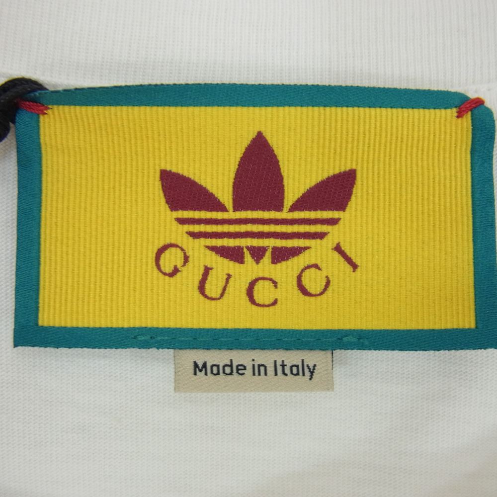 GUCCI グッチ 23SS 548334 XJE7A × adidas アディダス コットンジャージー 半袖 Tシャツ ホワイト系 M【新古品】【未使用】【中古】