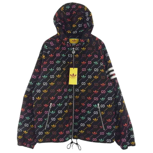 GUCCI グッチ 722262 ZALCI × adidas アディダス GG Trefoil jacket トレフォイル ジャケット 中綿 ナイロン ブラック系 マルチカラー系 50【新古品】【未使用】【中古】