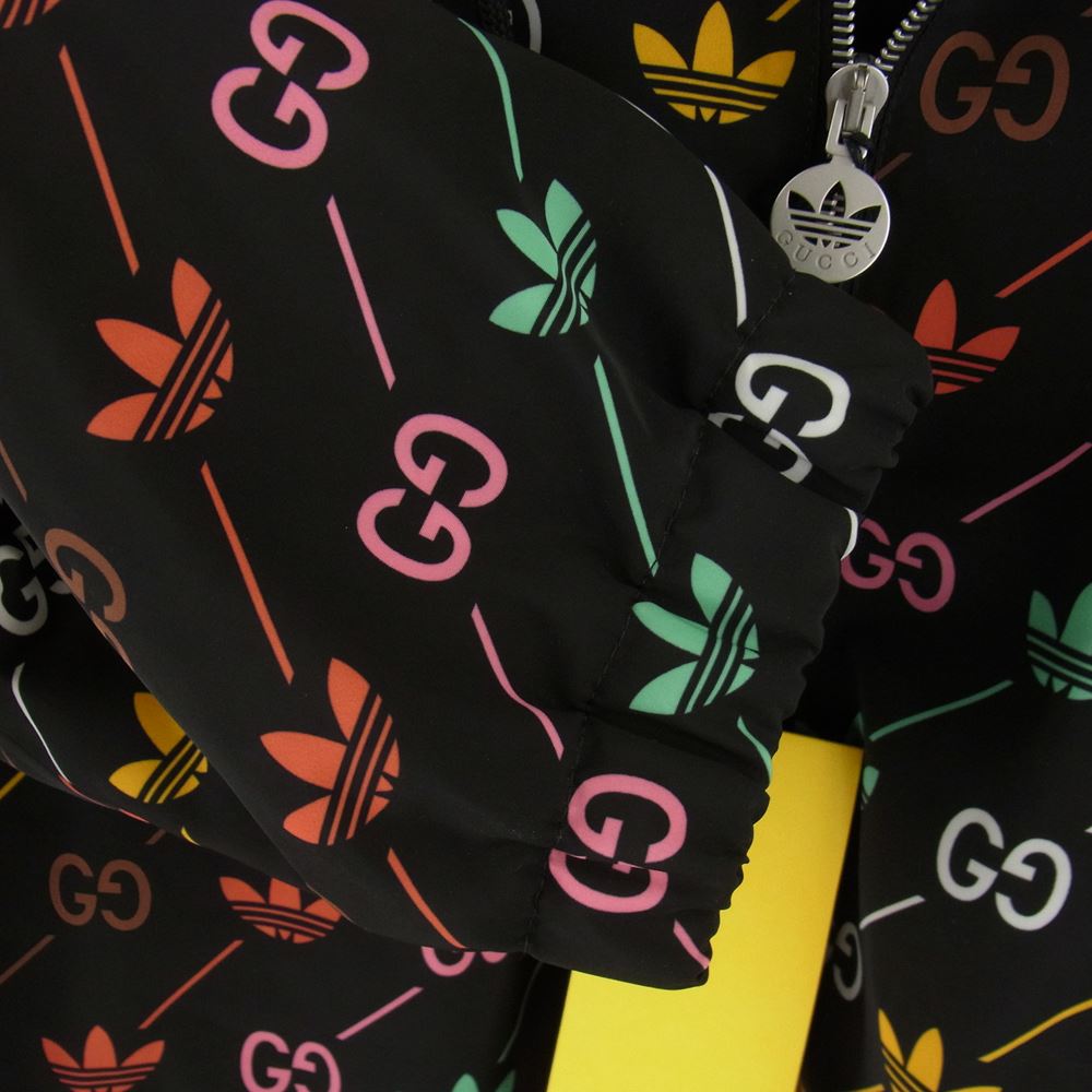 GUCCI グッチ 722262 ZALCI × adidas アディダス GG Trefoil jacket トレフォイル ジャケット 中綿 ナイロン ブラック系 マルチカラー系 50【新古品】【未使用】【中古】