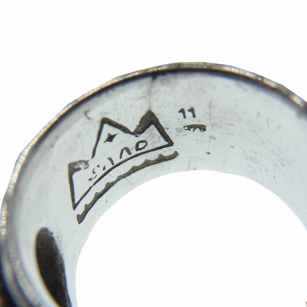 SAAD サード ターコイズ 銀縄 平打ち リング シルバー系 12号【中古】