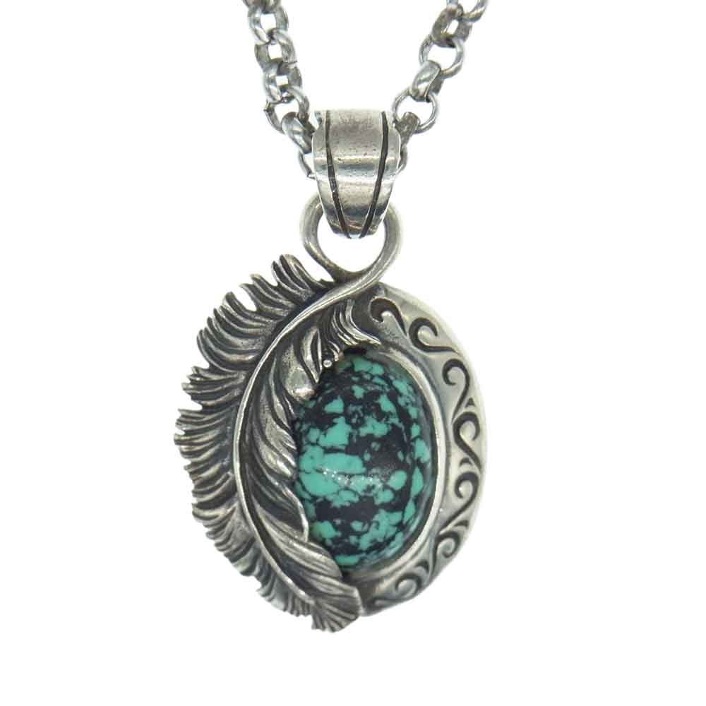 SAAD サード ターコイズ フェザーオーバル ネックレス シルバー系【中古】