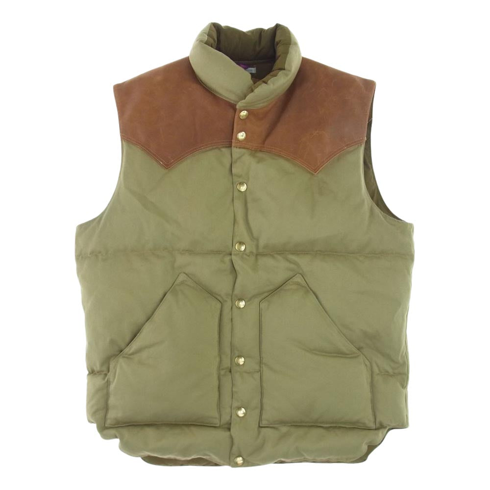 ロッキーマウンテンフェザーベッド × WAREHOUSE ウエアハウス ウエストポイント ダウン ベスト カーキ系 42【中古】