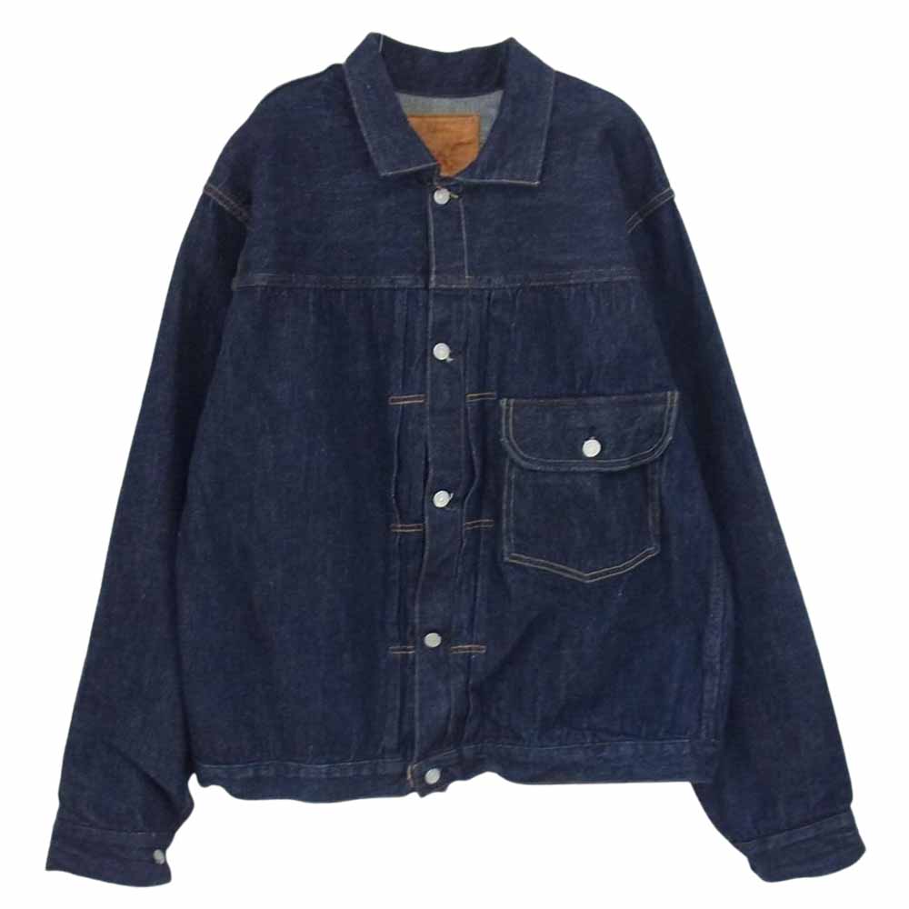 WAREHOUSE ウエアハウス Lot 2001XX 1ST TYPE DENIM JACKET ディア スキンレザーパッチ 鹿革 ファースト タイプ デニム ジャケット インディゴブルー系 40【中古】