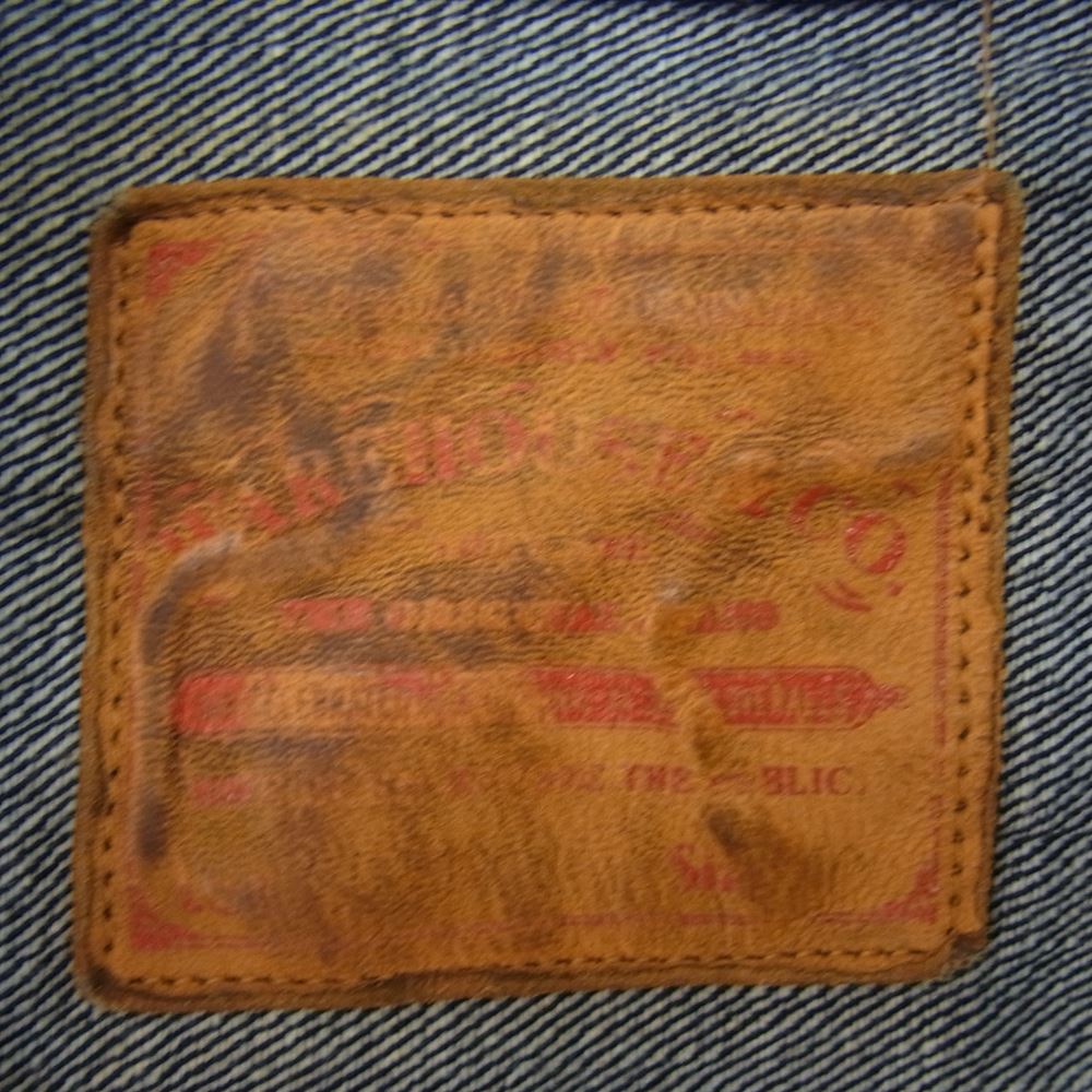 WAREHOUSE ウエアハウス Lot 2001XX 1ST TYPE DENIM JACKET ディア スキンレザーパッチ 鹿革 ファースト タイプ デニム ジャケット インディゴブルー系 40【中古】
