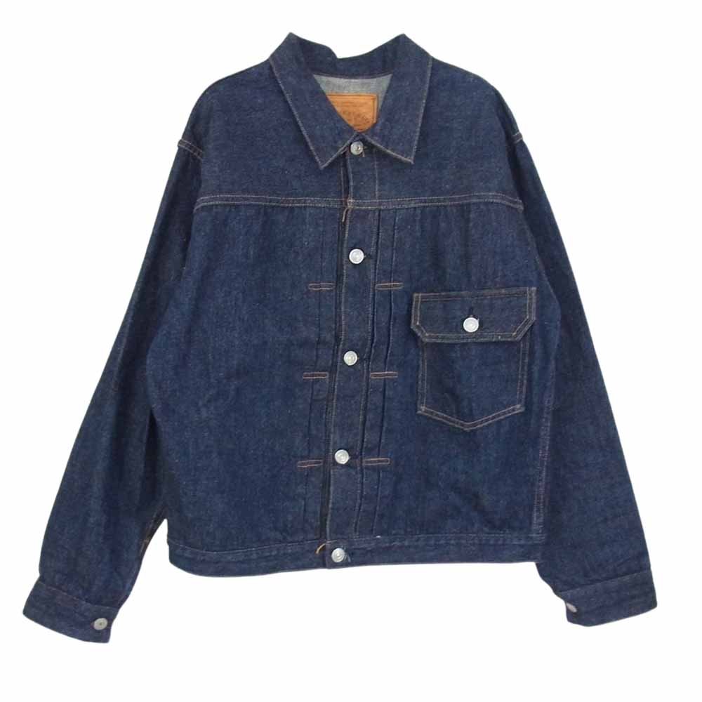 WAREHOUSE ウエアハウス Lot 2001XX 1ST TYPE DENIM JACKET ディア スキンレザーパッチ 鹿革 ファースト タイプ デニム ジャケット インディゴブルー系 38【美品】【中古】