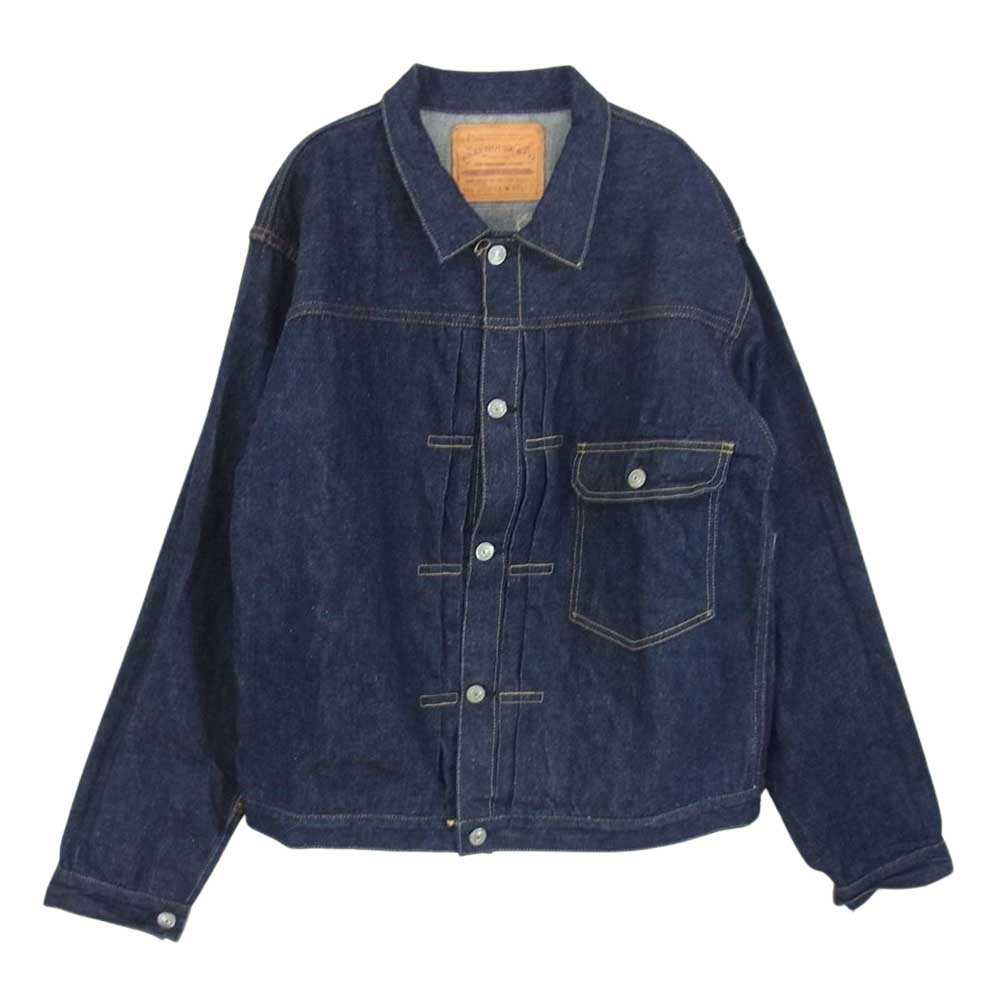 WAREHOUSE ウエアハウス Lot 2001XX 1ST TYPE DENIM JACKET ディア スキンレザーパッチ 鹿革 ファースト タイプ デニム ジャケット インディゴブルー系 42【美品】【中古】