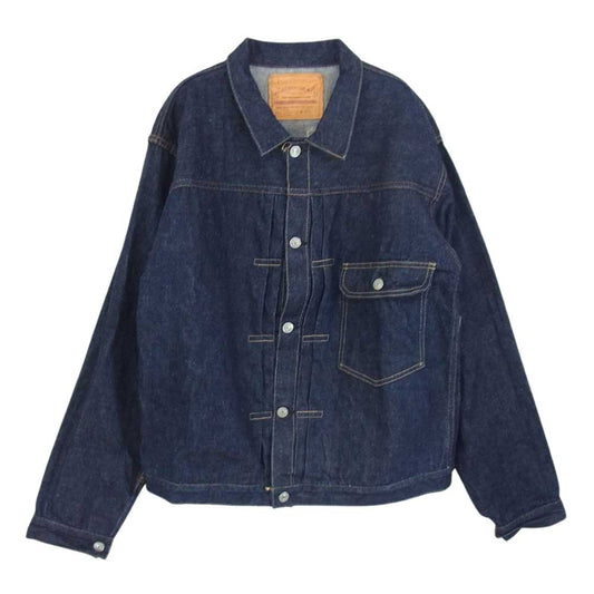 WAREHOUSE ウエアハウス Lot 2001XX 1ST TYPE DENIM JACKET ディア スキンレザーパッチ 鹿革 ファースト タイプ デニム ジャケット インディゴブルー系 42【美品】【中古】