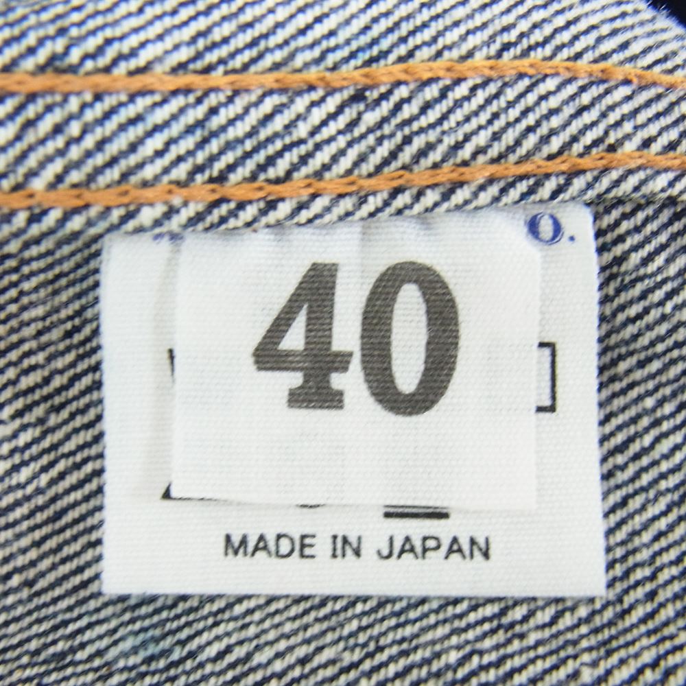 WAREHOUSE ウエアハウス Lot 2001XX 2000XX  1936モデル 1ST TYPE DENIM JACKET ディア スキンレザーパッチ 鹿革 ファースト タイプ デニム ジャケット インディゴブルー系 40【中古】