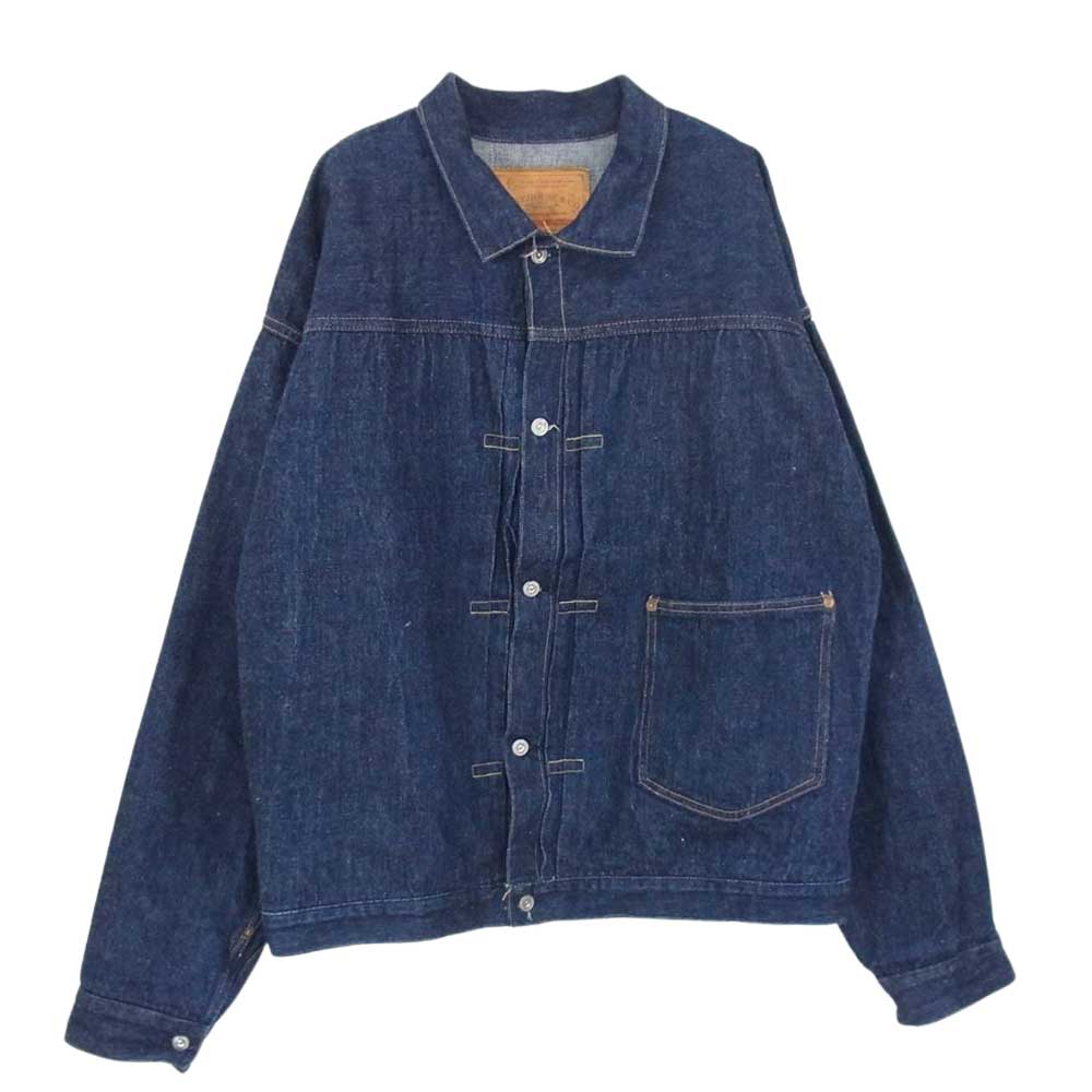 WAREHOUSE ウエアハウス Lot 2001XX 1915 1920 MODEL DOWN POCKET ダウン ポケット ディア スキン レザーパッチ デニム ジャケット 鹿革 インディゴブルー系 44【美品】【中古】