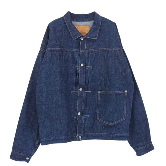 WAREHOUSE ウエアハウス Lot 2001XX 1915 1920 MODEL DOWN POCKET ダウン ポケット ディア スキン レザーパッチ デニム ジャケット 鹿革 インディゴブルー系 44【美品】【中古】