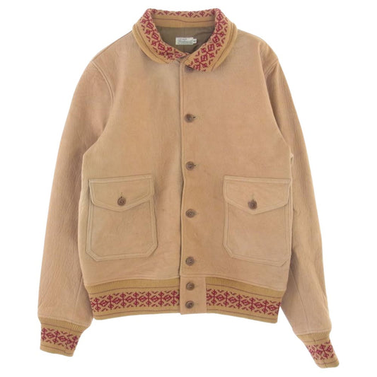 WAREHOUSE ウエアハウス A-1 TYPE LAMB LEATHER JACKET 羊革 ラムレザー ジャケット 2021直営店限定  ライトブラウン系 42【中古】