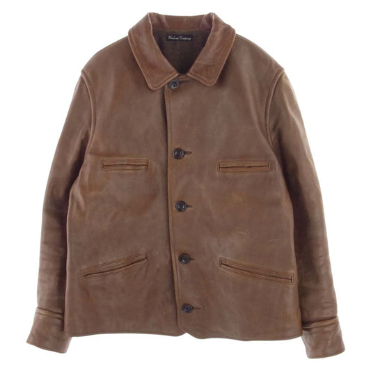 WAREHOUSE ウエアハウス ホースハイド カーコート レザー ジャケット ブラウン系 38【中古】