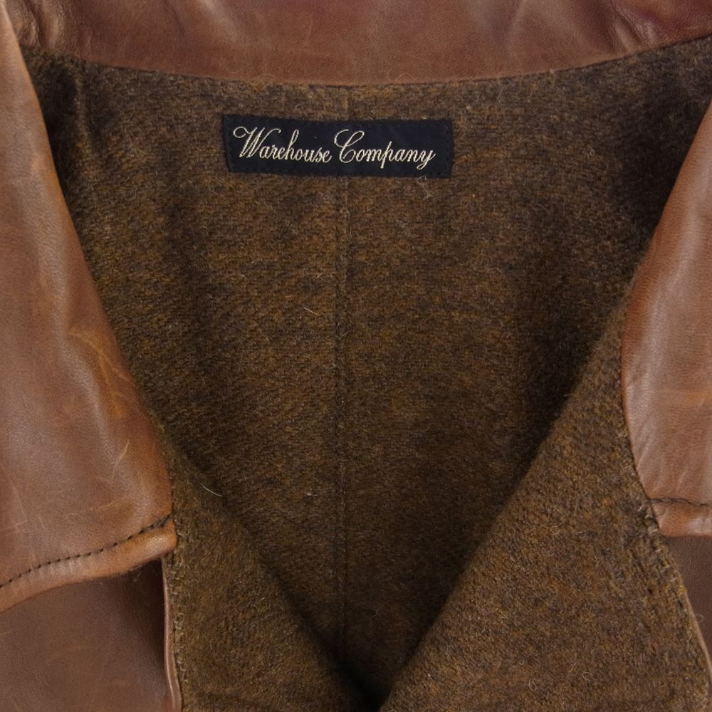 WAREHOUSE ウエアハウス ホースハイド カーコート レザー ジャケット ブラウン系 38【中古】