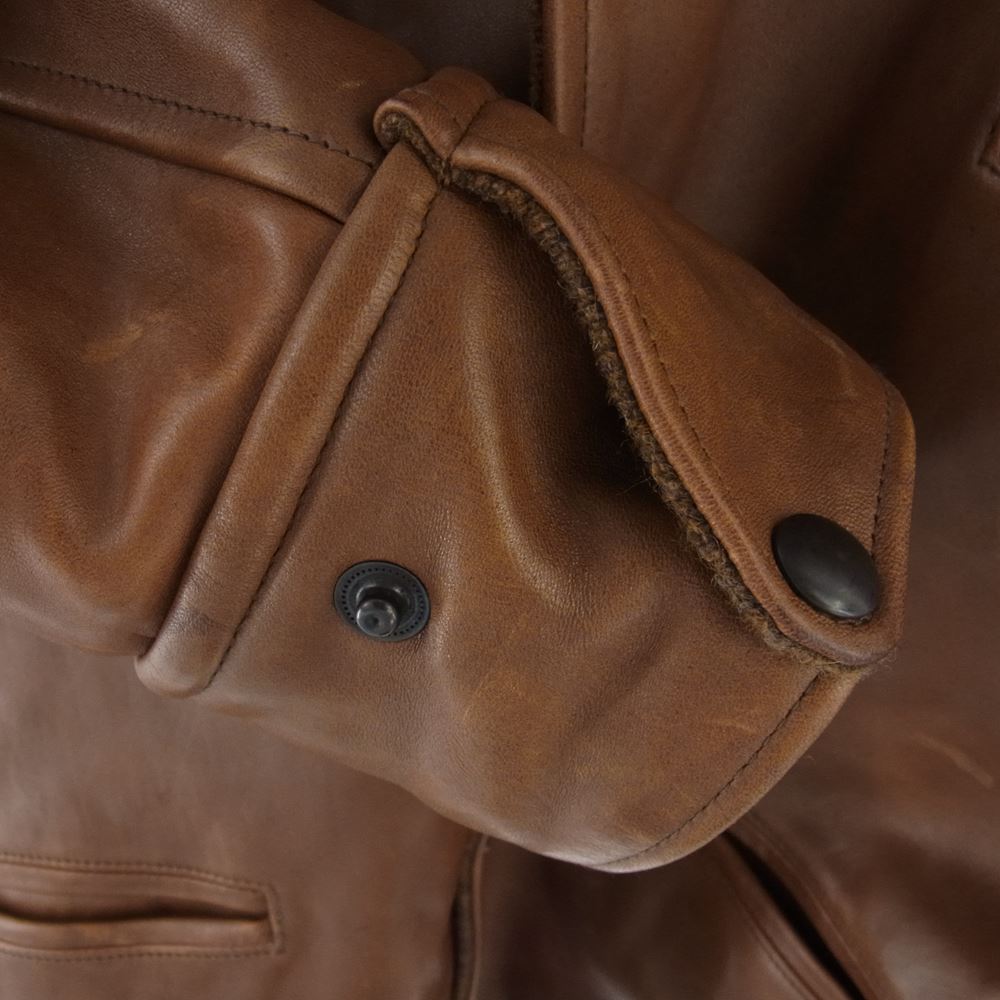 WAREHOUSE ウエアハウス ホースハイド カーコート レザー ジャケット ブラウン系 38【中古】