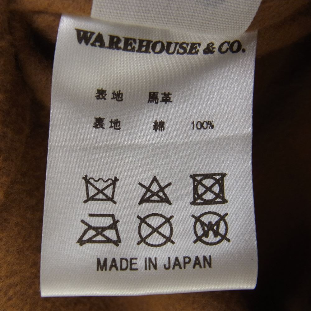 WAREHOUSE ウエアハウス ww1 ホースハイド アビエイター ジャケット ブラウン系 38【中古】