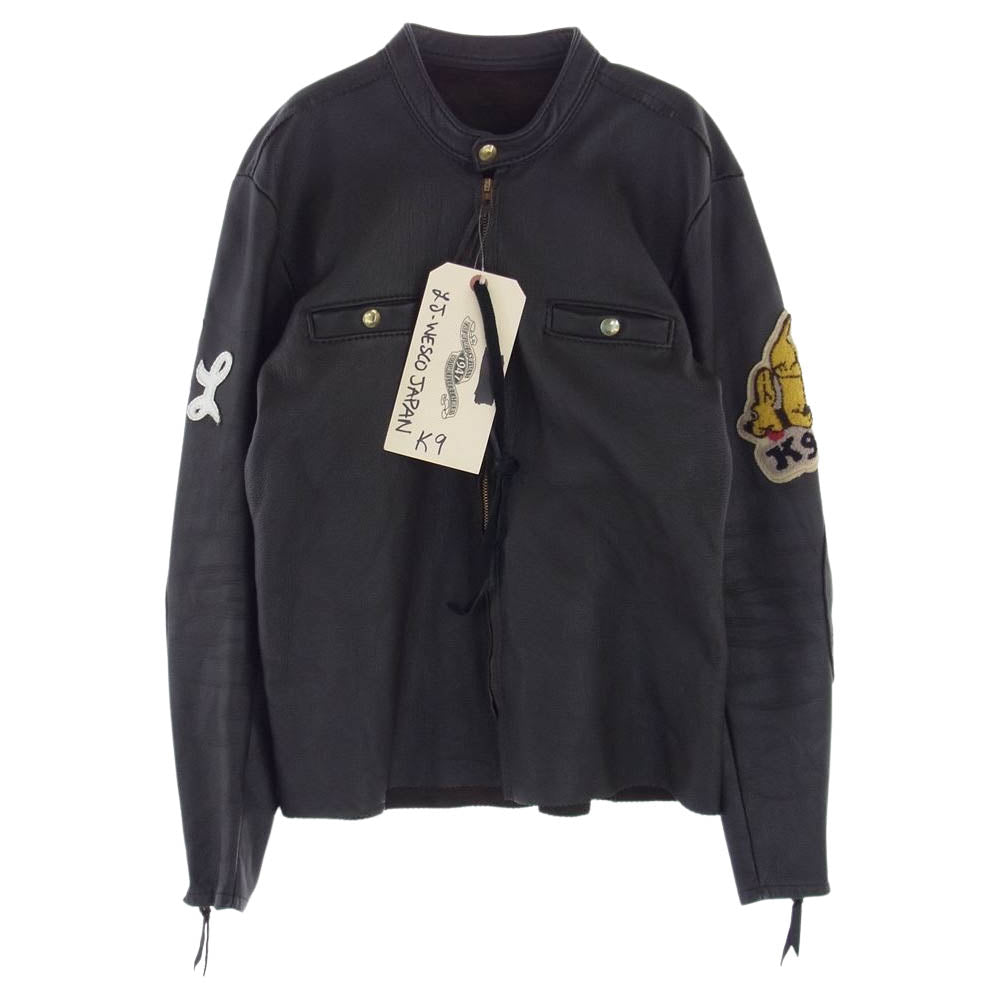 LANGLITZ LEATHERS ラングリッツレザーズ カスタム Vintage Line K9 シングル ライダース ジャケット ワッペン レザー ダークブラウン ダークブラウン系 サイズ表記無【美品】【中古】