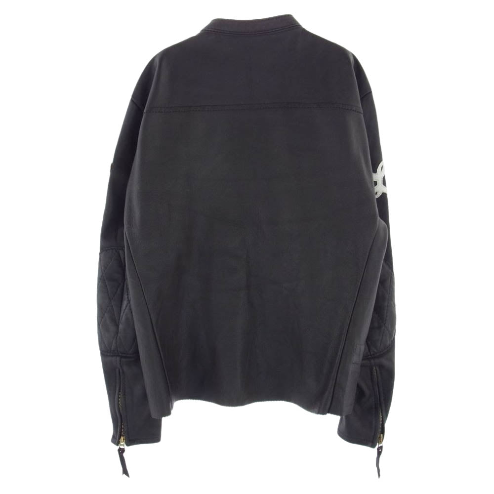 LANGLITZ LEATHERS ラングリッツレザーズ カスタム Vintage Line K9 シングル ライダース ジャケット ワッペン レザー ダークブラウン ダークブラウン系 サイズ表記無【美品】【中古】