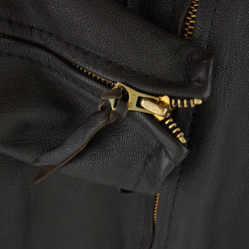 LANGLITZ LEATHERS ラングリッツレザーズ カスタム Vintage Line K9 シングル ライダース ジャケット ワッペン レザー ダークブラウン ダークブラウン系 サイズ表記無【美品】【中古】