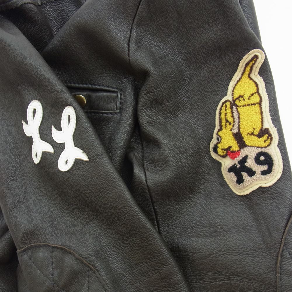 LANGLITZ LEATHERS ラングリッツレザーズ カスタム Vintage Line K9 シングル ライダース ジャケット ワッペン レザー ダークブラウン ダークブラウン系 サイズ表記無【美品】【中古】