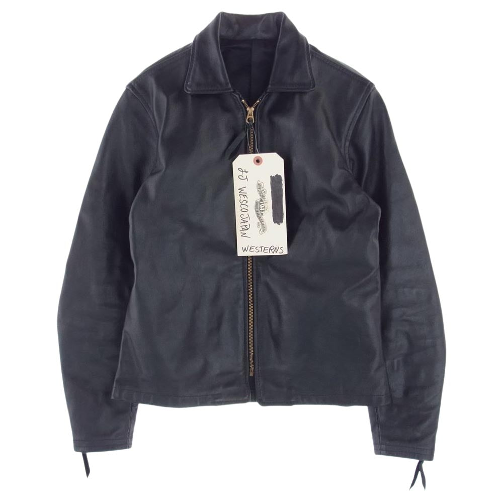 LANGLITZ LEATHERS ラングリッツレザーズ カスタム ホースハイド 衿付 シングル ライダース ジャケット ブラック系 サイズ表記無し【中古】